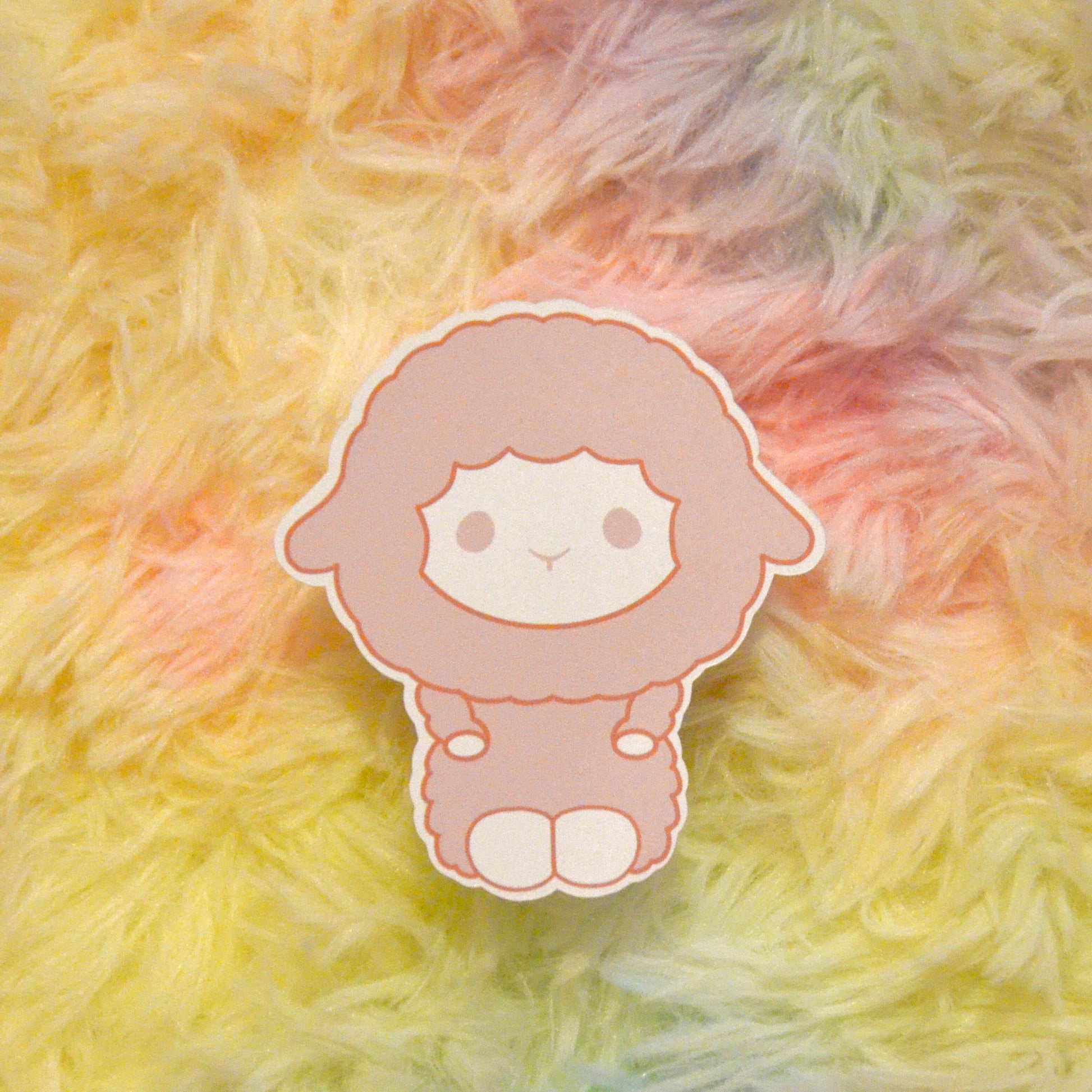 Fuwa full body sticker against rainbow background