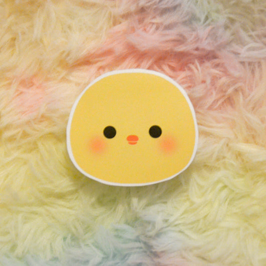 Peepbo head sticker against rainbow background