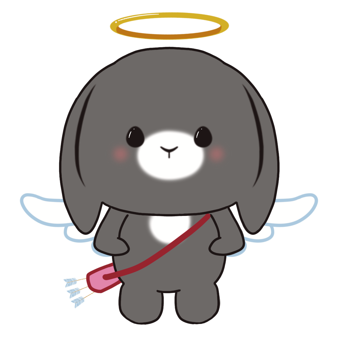 Cupid Bon Bon with arrow bag sticker illustration