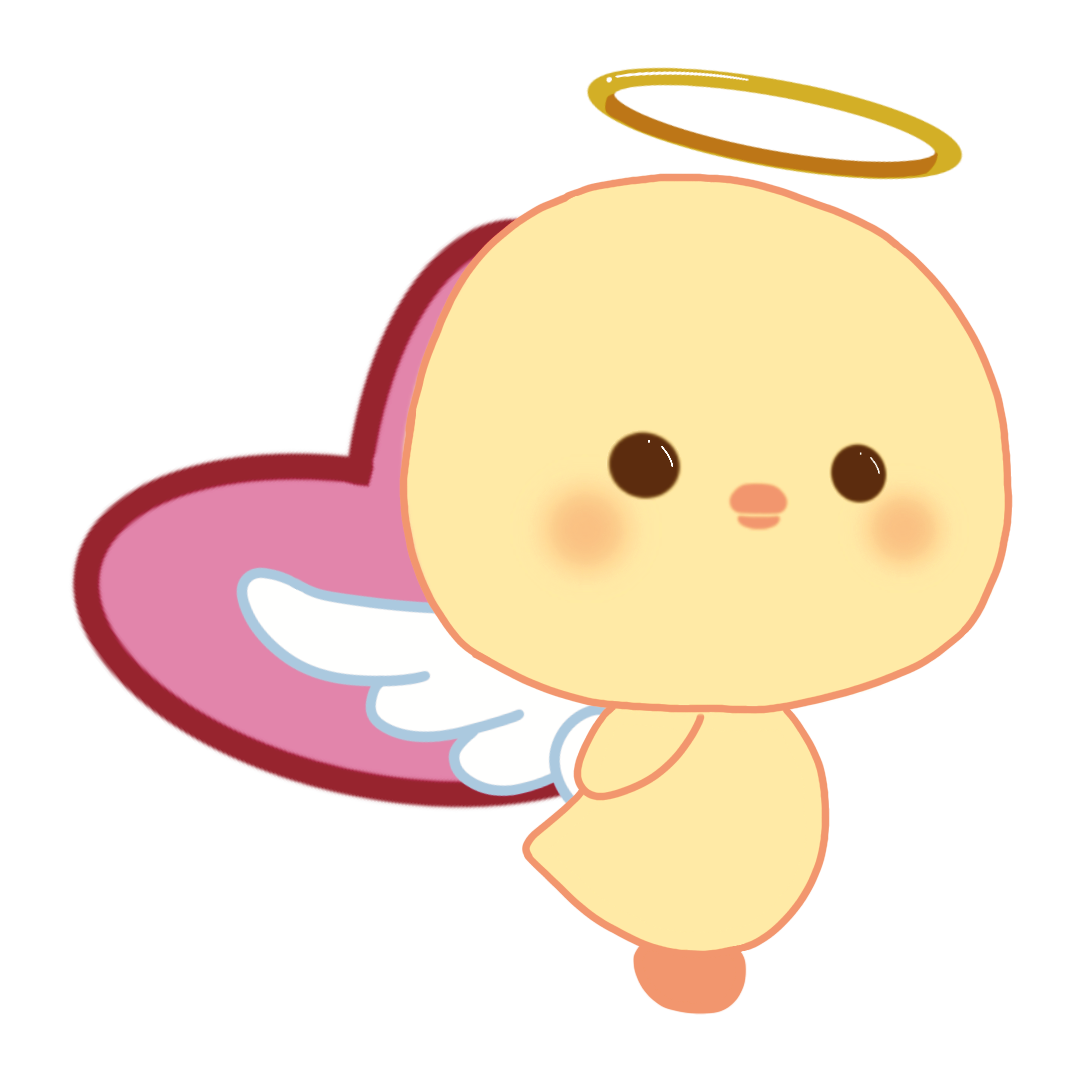 Cupid peepbo holding heart sticker illustration